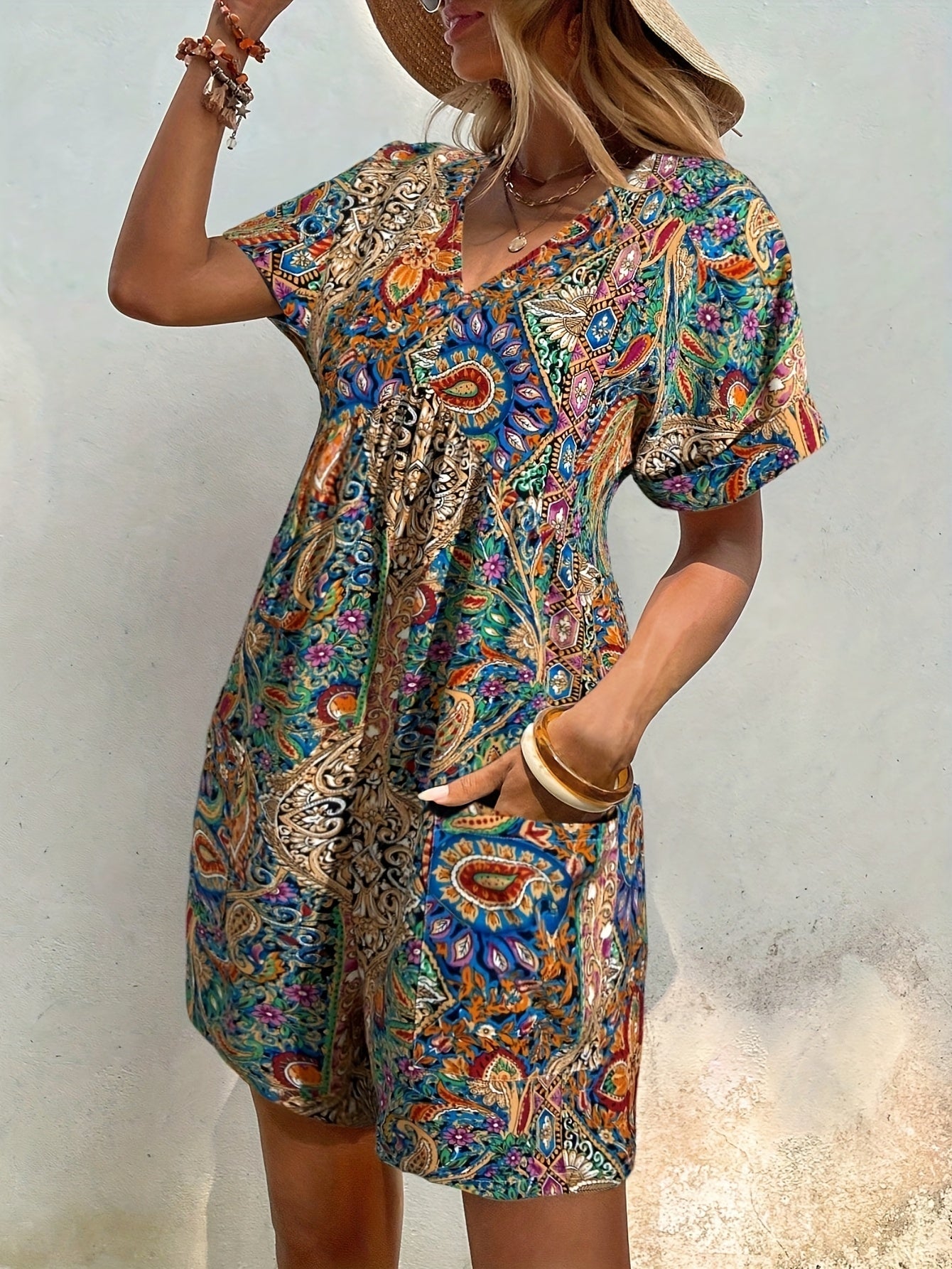 MARIPOSA™ | Bohemian Floral V-Neck Summer Romper