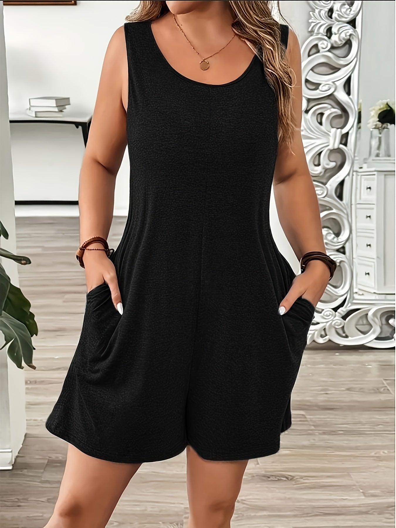 LIVIA™ | Solid Color Side-Pocket Jumpsuit