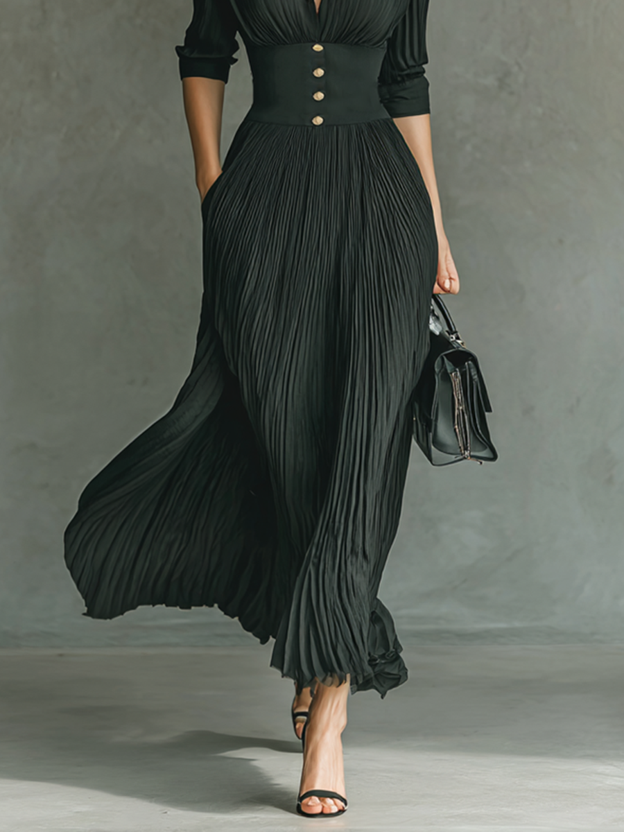 Naomi™ Pleated Maxi Dress