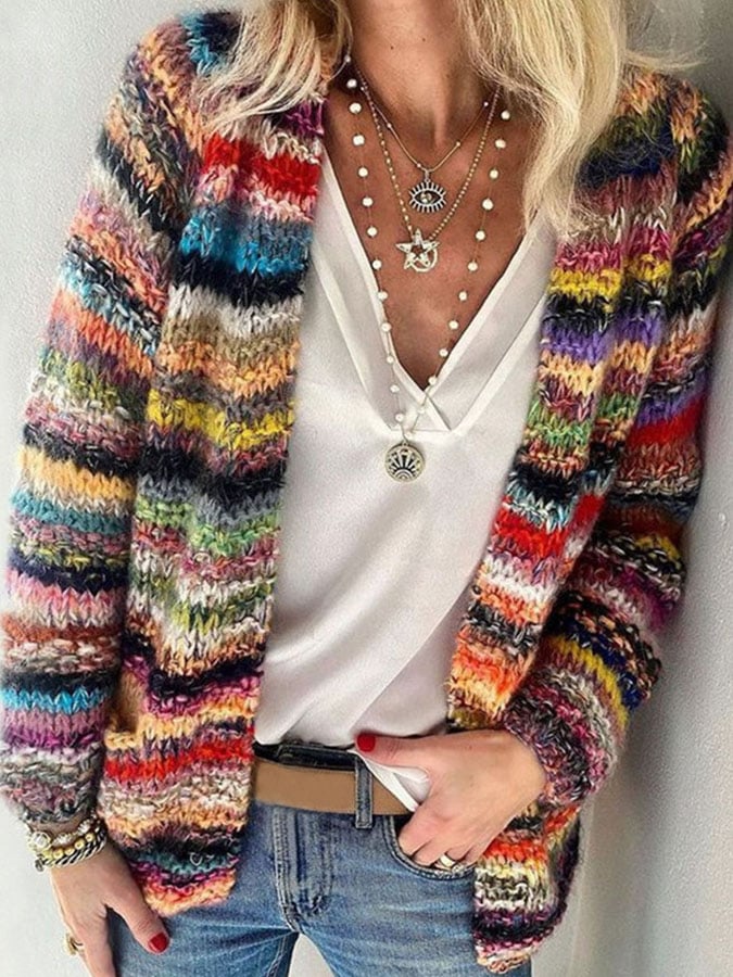 Macy | Knitted colourful cardigan for women