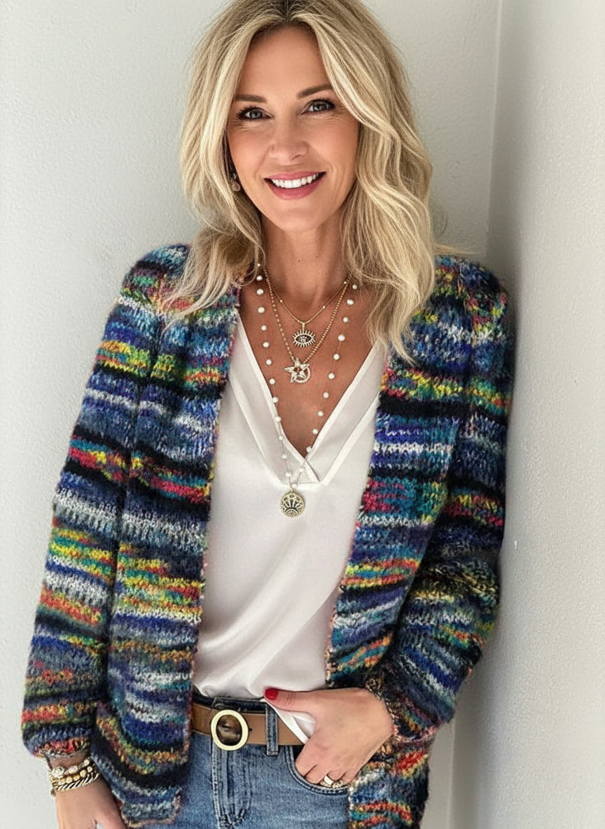 Macy | Knitted colourful cardigan for women