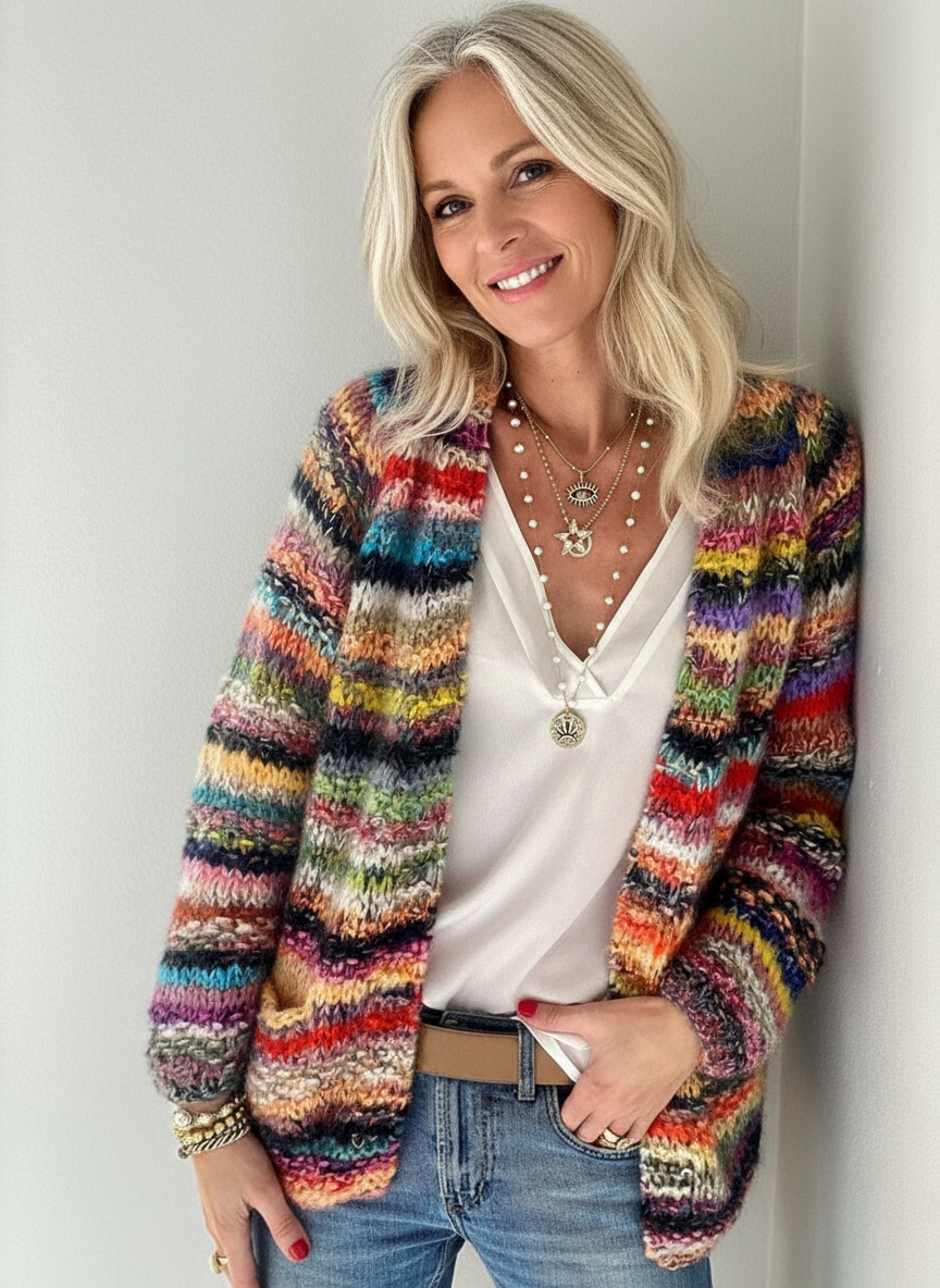 Macy | Knitted colourful cardigan for women